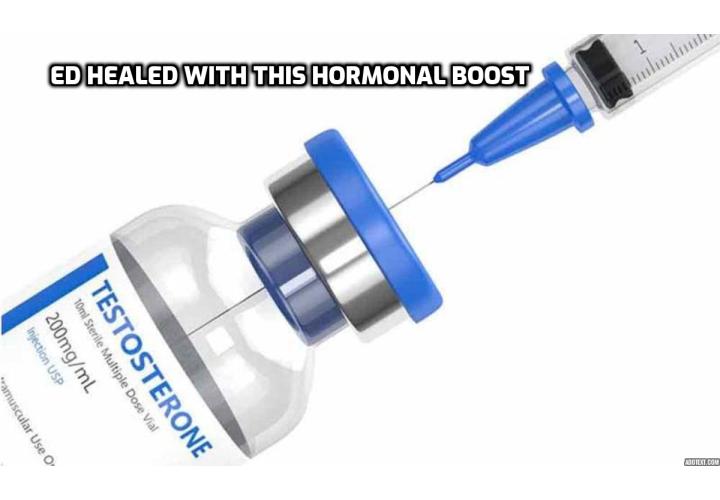 A new study by an American and German research team published in the Journal of Urology indicates that testosterone replacement therapy can heal erectile dysfunction. The only problem with this therapy is that it’s a hormone injected into your body. Like any kind of medication, you will be risking side effects and complications. Before undertaking any kind of therapy like this, I suggest you first try natural methods to boost your testosterone, like weightlifting, weight loss, and a healthy diet. Here is a method that has been proven extremely effective in tackling erectile dysfunction.